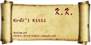 Král Kitti névjegykártya